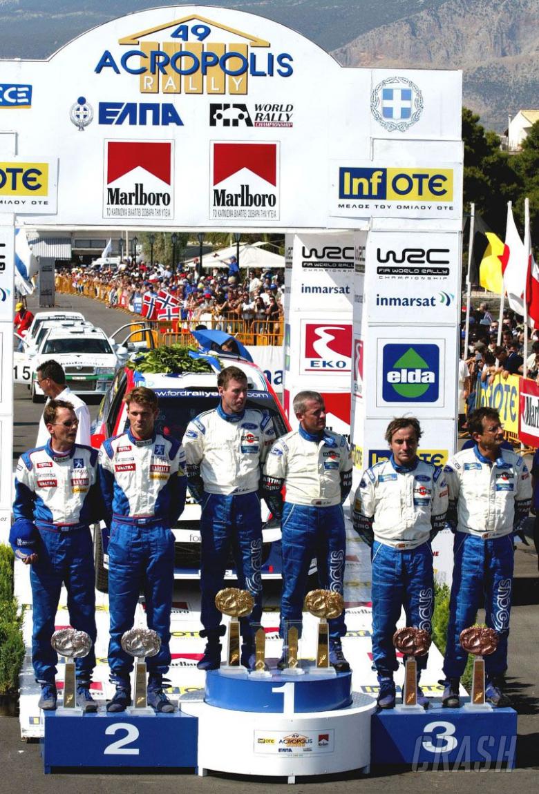 McRae takes first win of 2002 on Acropolis Rally.