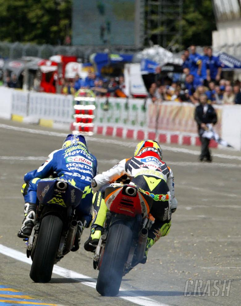 Rossi loses race, but enjoys 'show'.