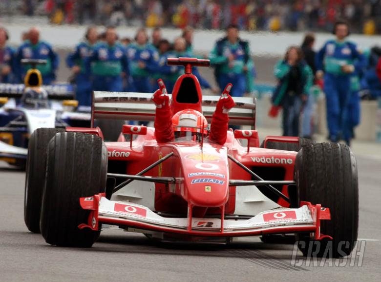 US GP 2003 - Schumacher left to make a point.