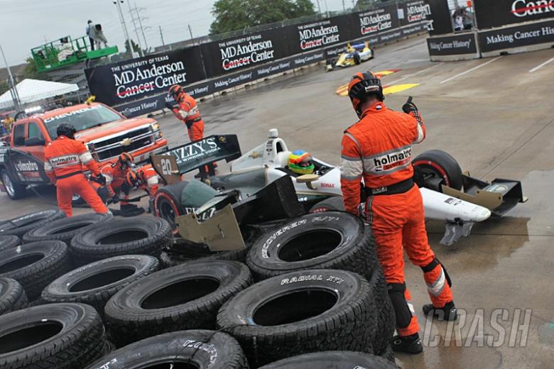 Houston race 1 sends drivers spinning in the rain