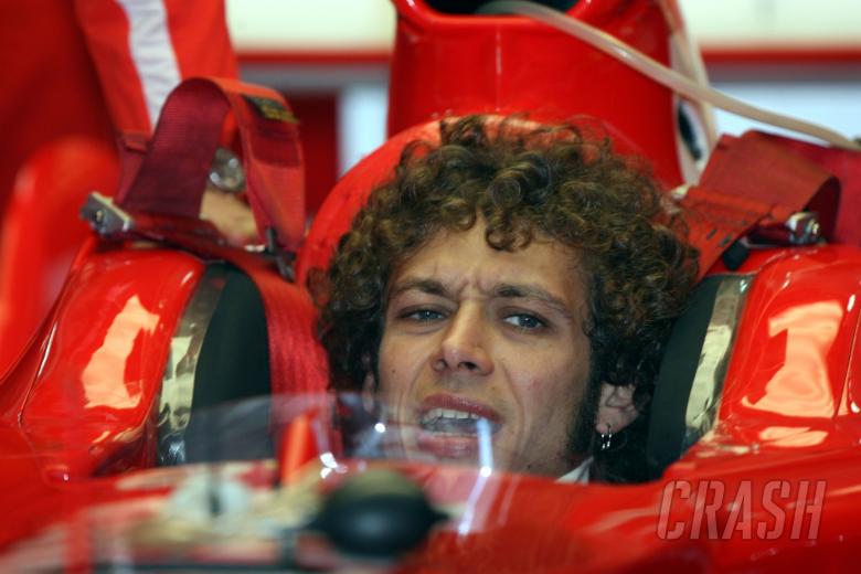  Valencia, Spain,
because of the rain Valentino Rossi (ITA, Moto GP Champion, &quot; The doctor &quot;), Test Driver, Ferrari, in the