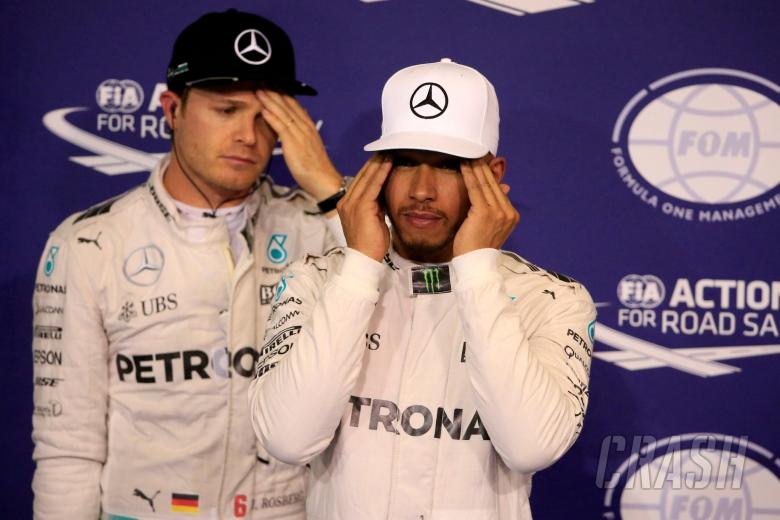 - Qualifying, 2nd place Nico Rosberg (GER) Mercedes AMG F1 W07 Hybrid and Lewis Hamilton (GBR) Mercedes AMG F1 W07 Hybrid