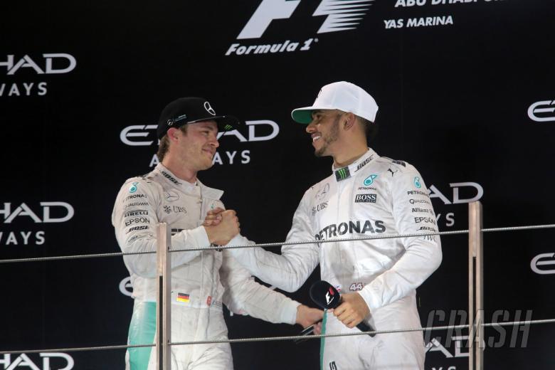  - Race, 2nd place Nico Rosberg (GER) Mercedes AMG F1 W07 Hybrid and Champion 2016 and Lewis Hamilton (GBR) Mercedes AMG F1