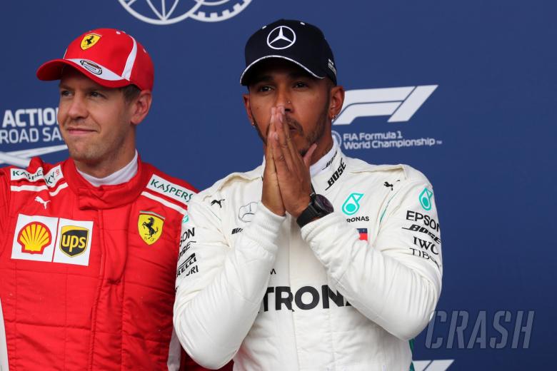  - Qualifying, 2nd place Sebastian Vettel (GER) Scuderia Ferrari SF71H and Lewis Hamilton (GBR) Mercedes AMG F1 W09 pole