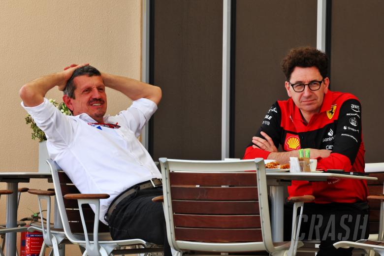(L to R): Guenther Steiner (ITA) Haas F1 Team Prinicipal with Mattia Binotto (ITA) Ferrari Team