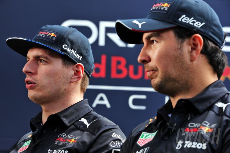 (L to R): Max Verstappen (NLD) Red Bull Racing with Sergio Perez (MEX) Red Bull Racing. Formula 1 World Championship, Rd