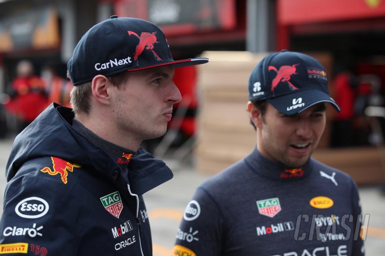 Max Verstappen (NLD) Red Bull Racing and Sergio Perez (MEX) Red Bull Racing. Formula 1 World Championship, Rd 4, Emilia