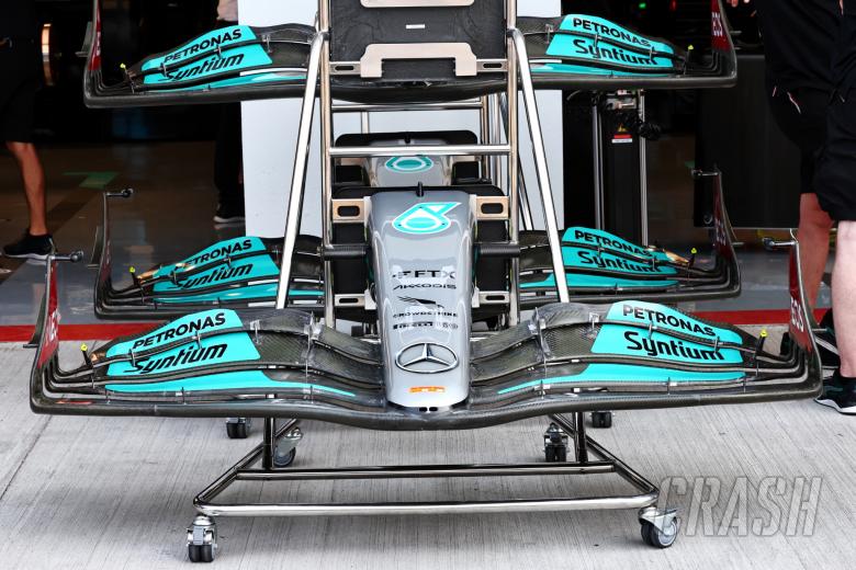 Mercedes AMG F1 W13 front wings. Formula 1 World Championship, Rd 5, Miami Grand Prix, Miami, Florida, USA, Preparation