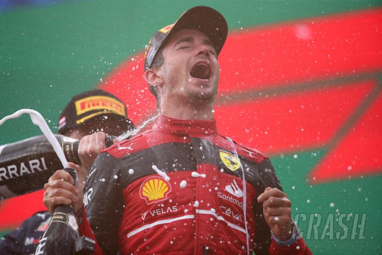 Race winner Charles Leclerc (MON) Ferrari celebrates on the podium. Formula 1 World Championship, Rd 11, Austrian Grand