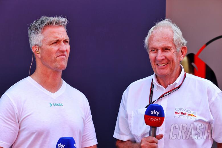 (L to R): Ralf Schumacher (GER) with Dr Helmut Marko (AUT) Red Bull Motorsport Consultant. Formula 1 World Championship,