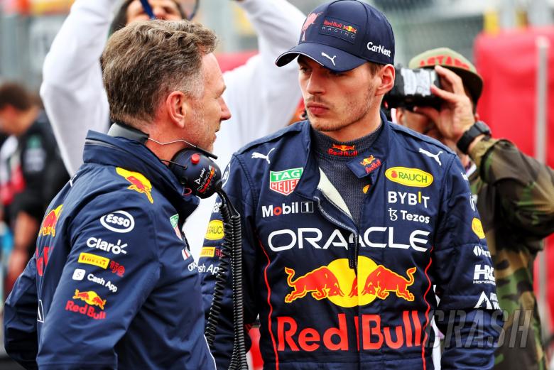 (L to R): Christian Horner (GBR) Red Bull Racing Team Principal with Max Verstappen (NLD) Red Bull Racing on the grid.
