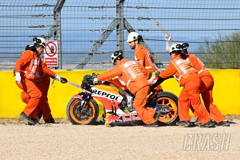 Marc Marquez crashed bike, MotoGP, Aragon MotoGP, 17 September