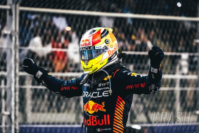 Race winner Sergio Perez (MEX) Red Bull Racing celebrates in parc ferme. Formula 1 World Championship, Rd 2, Saudi Arabian