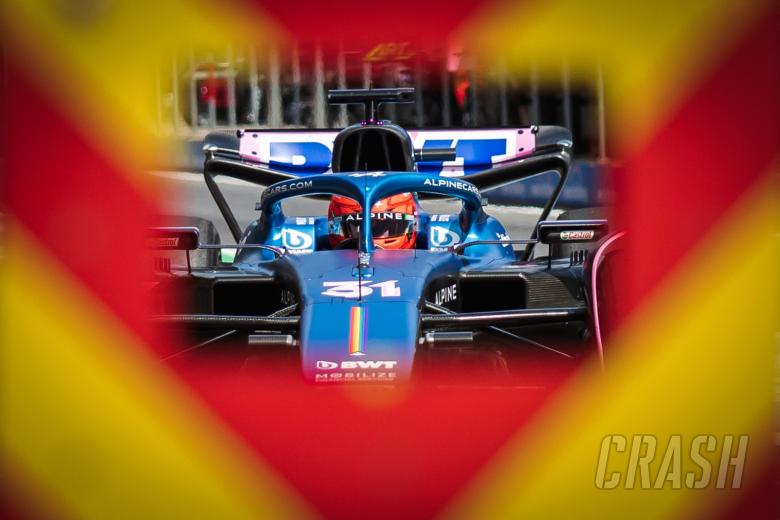 Esteban Ocon (FRA) Alpine F1 Team A523 in the pits. Formula 1 World Championship, Rd 10, Austrian Grand Prix, Spielberg,