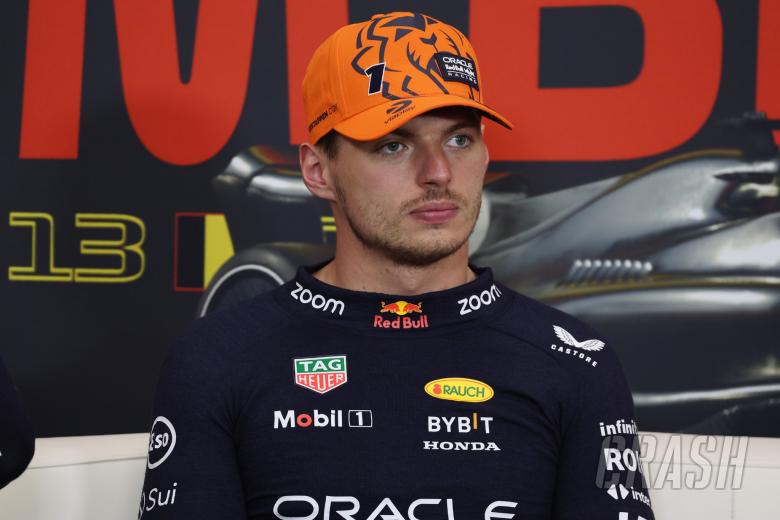 Max Verstappen (NLD) Red Bull Racing in the post race FIA Press Conference. Formula 1 World Championship, Rd 13, Belgian