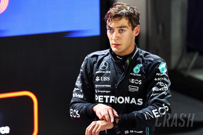 George Russell (GBR) Mercedes AMG F1 in qualifying parc ferme. Formula 1 World Championship, Rd 16, Singapore Grand Prix,