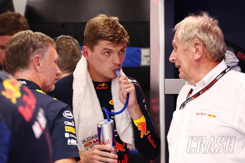 Max Verstappen (NLD) Red Bull Racing with Christian Horner (GBR) Red Bull Racing Team Principal and Dr Helmut Marko (AUT)
