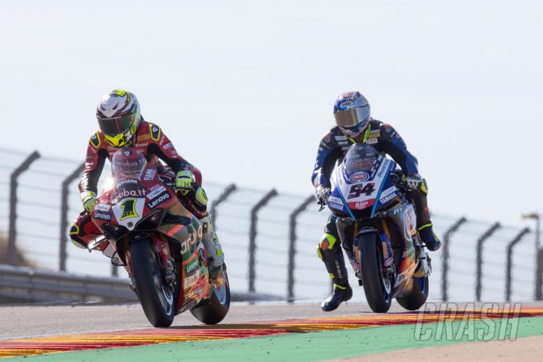 Alvaro Bautista, Toprak Razgatlioglu, Superpole race, Aragon WorldSBK, 24 September