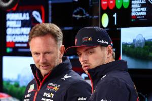 (L to R): Christian Horner (GBR) Red Bull Racing Team Principal with Max Verstappen (NLD) Red Bull Racing. Formula 1 World
