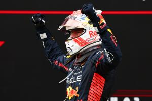 Race winner Max Verstappen (NLD) Red Bull Racing celebrates in parc ferme. Formula 1 World Championship, Rd 10, Austrian