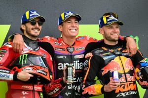 Francesco Bagnaia, Aleix Espargaro, Brad Binder, MotoGP race , British MotoGP 6 August