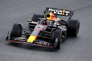 Race winner Max Verstappen (NLD) Red Bull Racing RB19 celebrates at the end of the race. Formula 1 World Championship, Rd