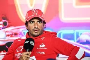 Carlos Sainz Jr (ESP) Ferrari in the FIA Press Conference. Formula 1 World Championship, Rd 22, Las Vegas Grand Prix, Las