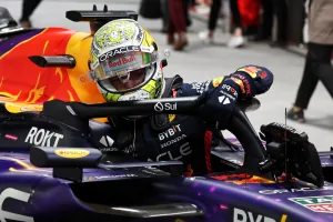 Max Verstappen (NLD) Red Bull Racing RB19 in qualifying parc ferme. Formula 1 World Championship, Rd 22, Las Vegas Grand