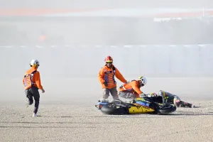 Marco Bezzecchi crash, MotoGP race, Valencia MotoGP, 26 November