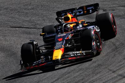 Max Verstappen on track at the 2023 São Paulo Grand Prix.