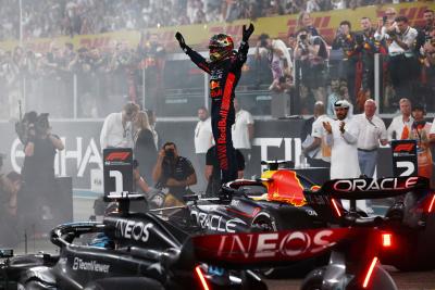 Max Verstappen celebrates winning his 19th race of the 2024 F1 season
