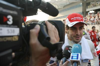 Fernando Alonso prepares for the 2010 Abu Dhabi Grand Prix.