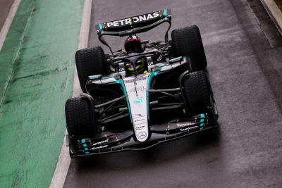 Lewis Hamilton driving the new Mercedes W15 F1 car