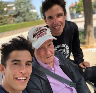 Marc and Alex Marquez with their grandfather