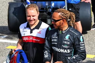 Valtteri Bottas alongside former Mercedes teammate Lewis Hamilton.