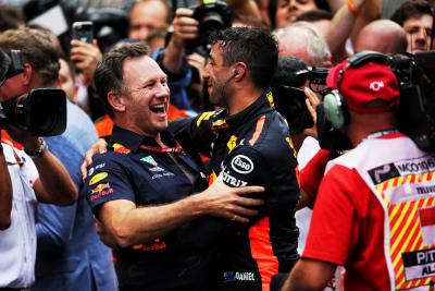 Christian Horner and Daniel Ricciardo celebrating in Monaco