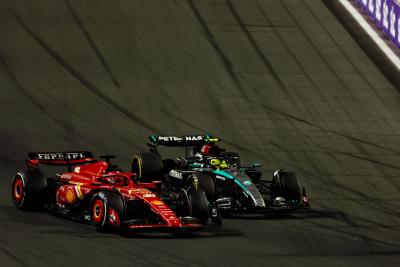 Charles Leclerc and Lewis Hamilton battle in Saudi Arabia