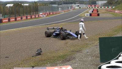 Sargeant crashes out at Suzuka in FP1