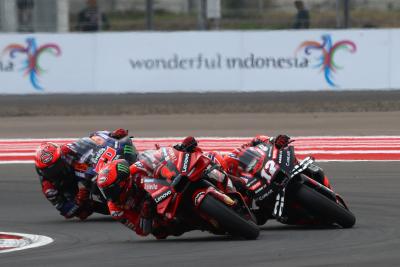 Francesco Bagnaia (Ducati Lenovo Team), Maverick Vinales (Aprilia Racing), Fabio Quartararo (Monster Energy Yamaha), Indonesian Grand Prix 2023