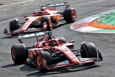 Ferraris on track at the Italian Grand Prix