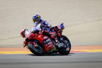 Francesco Bagnaia, Alex Marquez, 2024 MotoGP Aragon Grand Prix. Credit: Gold and Goose.