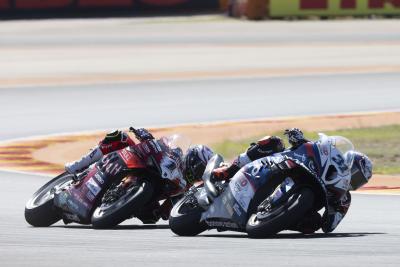 Garrett Gerloff, Alvaro Bautista, 2024 Aragon World Superbike. Credit: Gold and Goose.