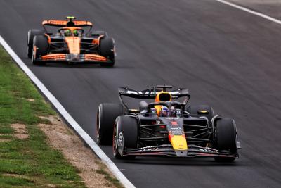 Max Verstappen ahead of Lando Norris at Monza