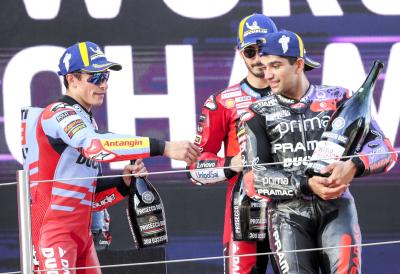 Marc Marquez, Jorge Martin, Francesco Bagnaia, 2024 Solidarity Barcelona MotoGP