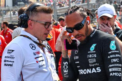 Lewis Hamilton with engineer Peter Bonnington.