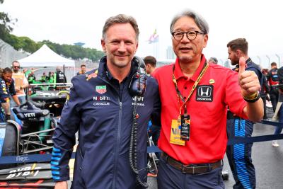 Christian Horner and Honda boss Toshihiro Mibe