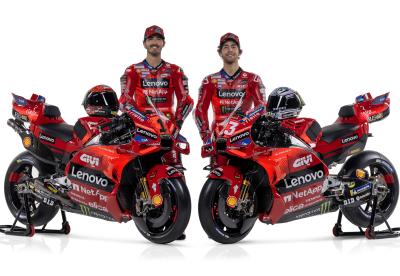 Francesco Bagnaia and Enea Bastianini in 2024 Ducati colours