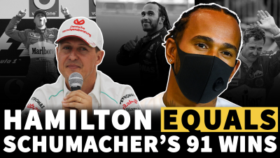 F1 VIDEO: Lewis Hamilton equals Michael Schumacher's wins record