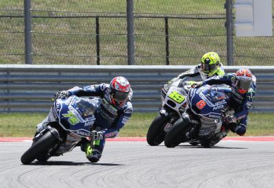 Baz, Barbera and Bautista touch, MotoGP race, Grand Prix of the Americas, 2017.