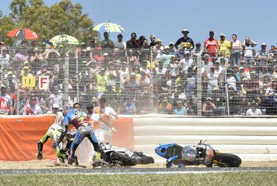Miller Bautista fight after crash, Spanish MotoGP 2017